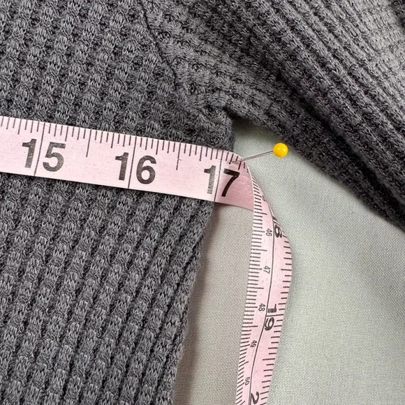 Others Fallen Top Womens Medium Shirt Hooded Textured Asymmetrical Hem Gray - Picture 9 of 10